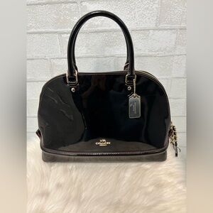 Coach Sierra Black Patent Leather Dome Satchel F55922